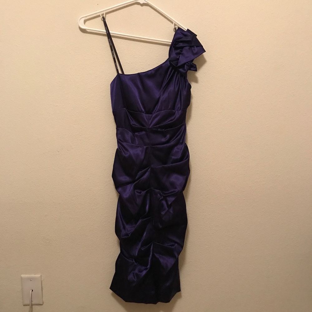 Xscape purple satin dress